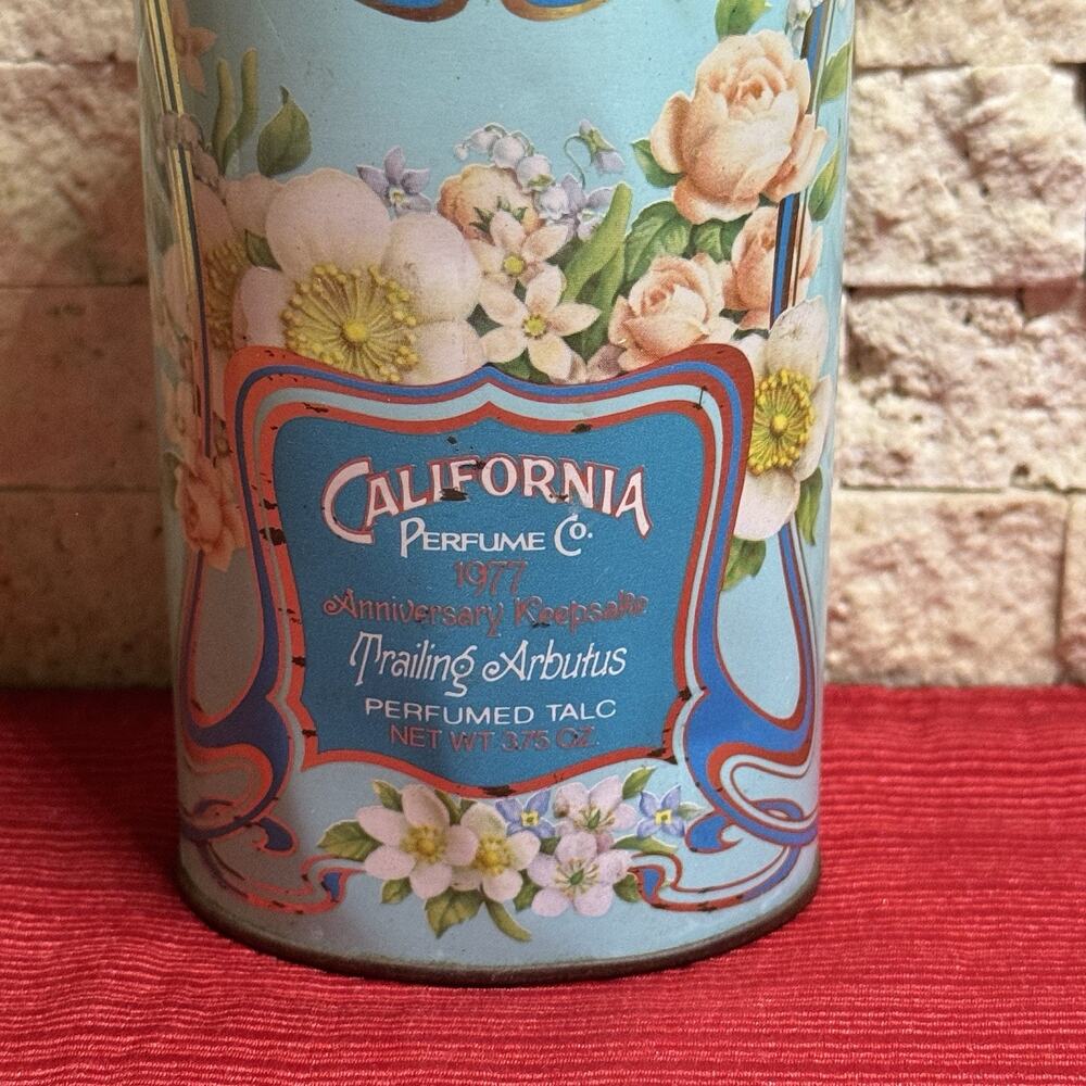 Vintage Avon California Perfumed Talc Powder 3.75 oz Tin EMPTY 91st Anniversary - Picture 2 of 6